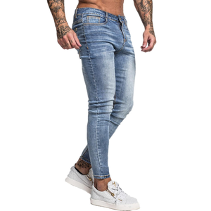 OEM <span class=keywords><strong>Jeans</strong></span> Skinny elasticizzati taglio stivale da uomo High Street <span class=keywords><strong>Super</strong></span> <span class=keywords><strong>Stretch</strong></span> con decorazione con bottone rivetto ricamato - Product Image 2