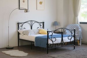 Современная железная кровать европейского дизайна, черная простая железная кровать, дизайнерская детская железная кровать - Product Image 2