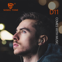 SOMIC TONE D11 Earphone Olahraga Berkabel Super Bass Headphone Gratis Ongkir Headset Gaming 3.5mm Earphone Warna-warni dengan Mikrofon