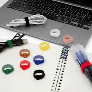 Attaches-câbles réutilisables écologiques double face résistantes à la chaleur, auto-adhésives à boucles et crochets pour la gestion des câbles - Product Image 5