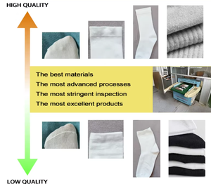 جوارب رجالية عالية الجودة من القطن الخالص بشعار مخصص، جوارب بيضاء عادية محبوكة بالجملة - Product Image 4