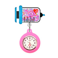 Montre de poche pour infirmière et médecin, avec mouvement à quartz Quicksand Stars, bracelet rétractable en titane, boîtier en plastique, seringue et stéthoscope
