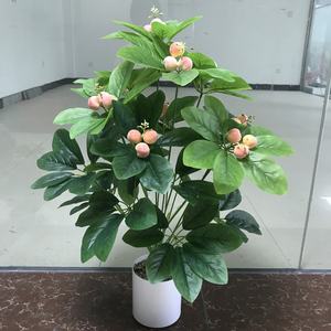 Árbol rico de 70Cm para interior, plantas verdes artificiales decorativas, 18 ramas con frutas - Product Image 5