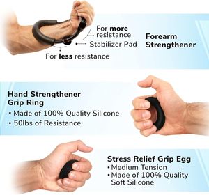 6 gói có thể điều chỉnh sức đề kháng tay Gripper Set sức mạnh huấn luyện viên đếm cẳng tay tập luyện Kit tay Grip strengthener - Product Image 2