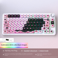 Teclado Mecánico HJSDZHI YG75 de 80 Teclas, 75%, Tri-Modo, Gasket, Intercambiable en Caliente, RGB, Perilla de Volumen, para Juegos y Oficina