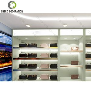 Modern Style Bag Shop Display Wall Cabinet Custom Handbag Display Shop Display Showcase Design with Metal Bags Display <b>Racks</b> - Product Image 6