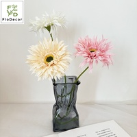 Bunga Gerbera Krisan Afrika Hijau Putih Sutra Buatan 45CM Grosir untuk Dekorasi Pernikahan, Hari Valentine, dan Ruang Tamu
