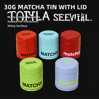 Boîte de voyage en fer blanc de qualité supérieure de 30g (1 oz) pour matcha, café, thé, épices et poudres sportives, avec couvercle scellé personnalisé, vente en gros
