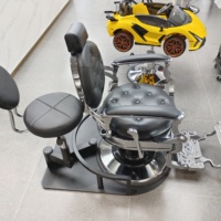 Nouveau modèle de tabouret de travail en métal pour salon de coiffure, chaise pivotante intégrée, base carrée spéciale pour salon, directement de l'usine