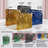 Briques de verre solides à motif de glace colorées sur mesure, blocs de cristal architecturaux faits à la main pour les murs intérieurs et extérieurs de salles de bain et cuisines