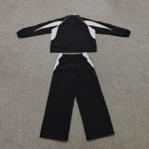 CHIDAOREN Tuta Sportiva Personalizzata Impermeabile con Collo Alto e Pantaloni Jogger Set Patchwork 100% Nylon 2 Pezzi per Uomo - Product Image 2