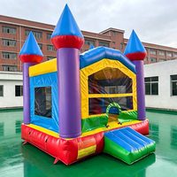 Château gonflable multicolore pour toute l'année, gonflage rapide, maison de jeu, château sauteur arc-en-ciel, location pour fêtes en extérieur et jeux dans le jardin