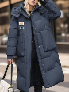 Cappotto Invernale <span class=keywords><strong>Oversize</strong></span> per <span class=keywords><strong>Donna</strong></span>, Nuovo Giaccone Casual Lungo, Imbottito con Cappuccio Staccabile, Caldo e Confortevole - Product Image 4