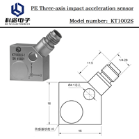 Accéléromètre haute résistance aux chocs 3 axes, sortie de charge PE, capteur de vibration triaxial, transducteur d'accélération piézoélectrique ±10000g 2-10kHz