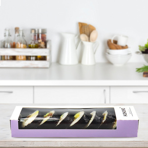 Custom Design Printed Factory Supply Disposal Take Out Sushi Packaging Box with Window Sushi Togo Box