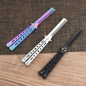 <span class=keywords><strong>Peigne</strong></span> de poche pliable d'extérieur en acier inoxydable, type <span class=keywords><strong>papillon</strong></span>, sûr et pratique pour la coiffure - Product Image 3