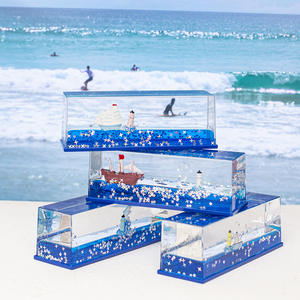 Monde sous-marin ornement de bureau Transparent acrylique voile Rafting bouteille avec goutte d'huile vacances anniversaire cadeau intérieur Kits - Product Image 2