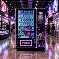 Distributeur automatique de figurines et petits jouets de collection pour packs TCG, marchandises d'anime, avec options de paiement par carte et espèces