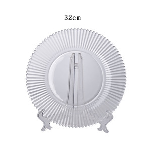 Platos de cristal de 13 pulgadas al por mayor para bodas y regalos de inauguración, juego de vajilla para uso alimentario. - Product Image 1