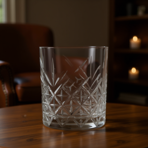 Vaso de Whisky de Cristal Premium con Diseño de Hojas, Diseño Clásico Moderno, Cristalería Transparente para el Hogar, Oficina, Fiestas, Bodas - Product Image 2
