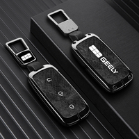 Étui de protection en alliage de zinc et cuir pour clé de voiture Geely Galaxy L6 L7 E8 Sedan EX2 EX5, avec porte-clés et accessoires