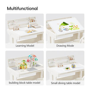 Aprendizaje para niños + <span class=keywords><strong>mesa</strong></span> de bloques de construcción multifunción barato niños bebé plástico tarea escritorio <span class=keywords><strong>Mesa</strong></span> moderna - Product Image 2