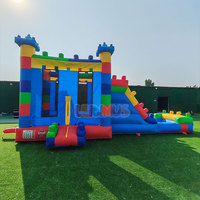 Structure gonflable d'extérieur modulable, château gonflable commercial personnalisé avec toboggan aquatique pour la location