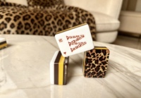 Ensemble de Mahjong Américain en Acrylique à Imprimé Léopard avec Logo Personnalisé, 4 Joueurs, 160 Tuiles, 31,5x23x16mm, Fournisseur OEM ODM, Divertissement