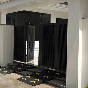 Moderno automático de aluminio <span class=keywords><strong>plegable</strong></span> puerta casa Villa escuela Industrial retráctil deslizante columpio estilos para puerta de entrada al aire libre - Product Image 6