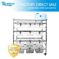Support de rangement suspendu professionnel en acier inoxydable et plastique, à colonne unique, 4 niveaux, 12 tiroirs, pour enclos d'élevage de reptiles et de serpents