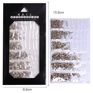 6 Rejillas de Diamantes de Imitación Brillantes AB para Decoración de Uñas, Cristales Planos para Arte de Uñas con Servicio de Etiqueta Privada - Product Image 5
