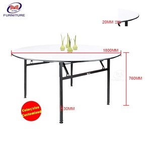 Blanco al aire libre rotonda muebles Hotel restaurante plegable redondo PVC mesas de comedor con sillas conjunto para <span class=keywords><strong>8</strong></span> - Product Image 3