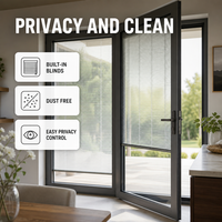Puerta de Entrada Abatible de Aluminio con Apertura Exterior, Doble Acristalamiento, con Cerradura, Aislamiento Térmico y Acústico, para Patio