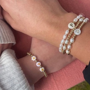 Bracelet tendance en acier inoxydable plaqué or 18 carats avec perles lettres et breloques œil porte-bonheur, fait main, perles d'hiver, bijoux pour elle, cadeaux - Product Image 4