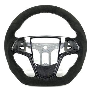 Volante Deportivo de Cuero Negro con Fibra de Carbono Real para <span class=keywords><strong>Cadillac</strong></span> ATS-<span class=keywords><strong>V</strong></span> <span class=keywords><strong>CTS</strong></span>-<span class=keywords><strong>V</strong></span> 2010-2017, <span class=keywords><strong>Precio</strong></span> de Fábrica - Product Image 6