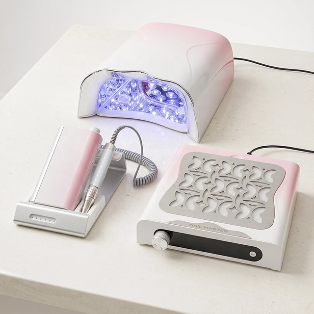 Butterfly Set Rechargeable Nail Machine Kit Electric Nail Set Kit with Uv Lamp and Drill and Dust Collector