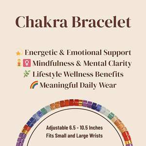 Bracciale da 7 Chakra con carta di significato piccolo braccialetto di cristallo di pietra naturale che guarisce ansia energico ed emotivo Chakra per le donne - Product Image 3