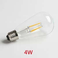 Ampoule LED à filament ST64 Edison, culot E27, 220V, globe en verre, usage résidentiel, CRI élevé 80-89, options blanc chaud/neutral/diauré.