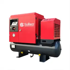 Sollant 4-In-1 Alles In Één Bemanning Draagbare Luchtcompressor 7.5kw Kleine Eenfasige Luchtcompressor Met Luchtdroger