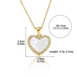 Romantic Gift Hit <strong>Heart</strong> Double-Layer Stainless Steel Sweet INS-Style Clavicle Necklace for Cross-Border <strong>Shelving</strong> - Product Image 6