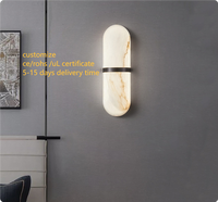Applique murale de chevet en pierre d'albâtre espagnole, lampe murale en marbre de style nordique pour chambre à coucher, hôtel, hall