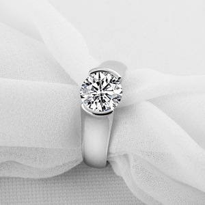 Anillos de Moissanita con Corte Redondo Simple de 1ct, Color D, VVS1, Anillos Solitarios de Diamantes, Cobre Chapado en Oro de 14K, Joyería para Mujer con Certificado GRA - Product Image 3