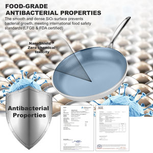 Sartén de <span class=keywords><strong>triple</strong></span> capa para cocina, acero inoxidable 18/10, utensilios de cocina antiadherentes compatibles con inducción saludable, sartén de acero inoxidable - Product Image 5