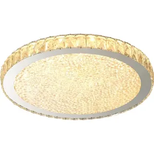 Wholesale atmospheric luxury living room bedroom highway steel K9 crystal led ceiling light & ceiling lamp