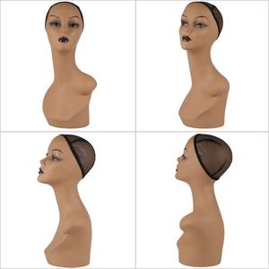 Tête de mannequin en PVC pour l'affichage de perruques noires avec foulard et chapeau pour vitrine, style européen et américain - Product Image 5