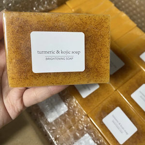 Logo privato gratuito curcuma limone acido Kojic fatto a mano Bar saponetta smacchiatore per bagno e viso - Product Image 1