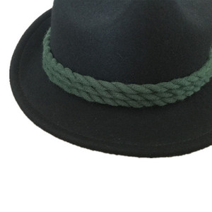 Pronto per la spedizione tradizionale 3 dent <span class=keywords><strong>100</strong></span>% australia feltro di lana cappello bavarese tedesco cappelli alpini verde scuro - Product Image 5