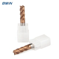 Fraise carrée en carbure de tungstène Bwin Manufacture HRC55, angle de hélice 35°, outils CNC VHM, 4 cannelures, 10 mm