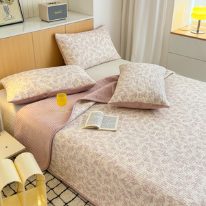 Juego de edredón de cama de doble cara de tres piezas moderno para todas las estaciones, algodón con estampado de plantas, forro de algodón amigable con el otoño - Product Image 5