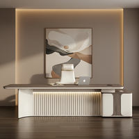 Bureaux de direction modernes en forme de L pour ordinateur, en bois, pour patron, manager, PDG, ensemble de luxe avec chaises et table, personnalisation de meubles